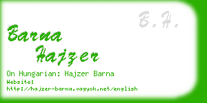 barna hajzer business card